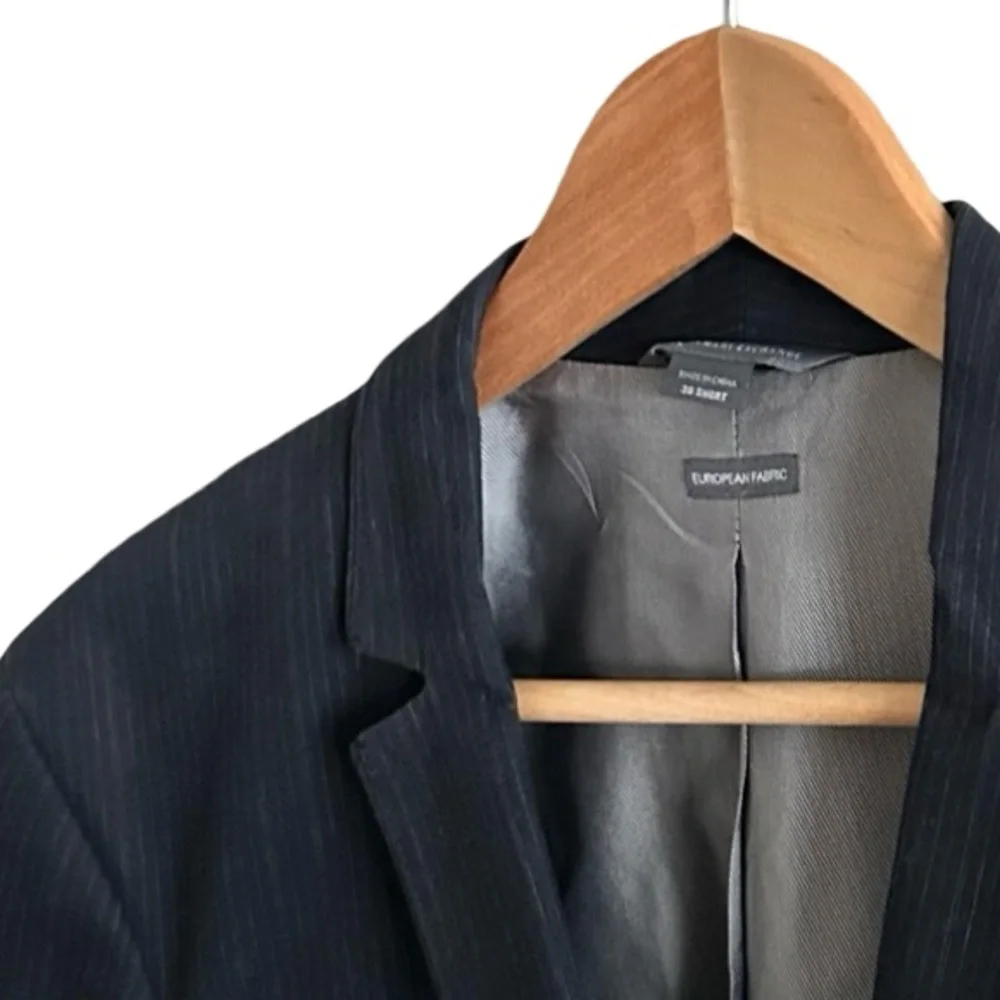 Men’s Armani Exchange A|X Gray Pinstripe European Fabric Blazer Sz 38 Short Y2K